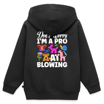 Balloon Twister Ballonkünstler Ballontiere - Kinder Premium Organic Zip Hoodie - Schwarz - Hinten - AI Model Kid Male (0cm)