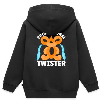 Balloon Twister Ballonkünstler Ballontiere - Kinder Premium Organic Zip Hoodie - Schwarz - Hinten - AI Model Kid Male (0cm)