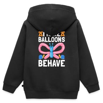 Balloon Twister Ballonkünstler Ballontiere - Kinder Premium Organic Zip Hoodie - Schwarz - Hinten - AI Model Kid Male (0cm)