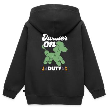 Balloon Twister Ballonkünstler Ballontiere - Kinder Premium Organic Zip Hoodie - Schwarz - Hinten - AI Model Kid Male (0cm)