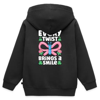 Balloon Twister Ballonkünstler Ballontiere - Kinder Premium Organic Zip Hoodie - Schwarz - Hinten - AI Model Kid Male (0cm)