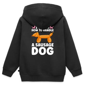 Balloon Twister Ballonkünstler Ballontiere - Kinder Premium Organic Zip Hoodie - Schwarz - Hinten - AI Model Kid Male (0cm)