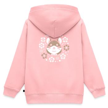 Design américain Pika Lover pour Pika - Sweat Premium à capuche zippé enfant bio - rose - Dos - AI Model Kid Female (0cm)