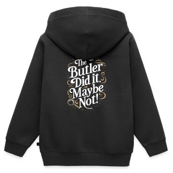 Krimi-dinner-outfit, Party, Tatort - Kinder Premium Organic Zip Hoodie - Schwarz - Hinten - AI Model Kid Male (0cm)