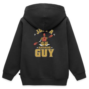Kajaker Just A Kayak Guy - Kinder Premium Organic Zip Hoodie - Schwarz - Hinten - AI Model Kid Male (0cm)
