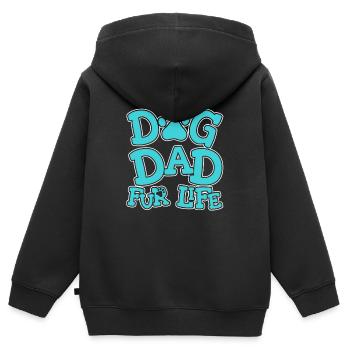 Hund Vierbeiner Dog Dad Fur Life - Kinder Premium Organic Zip Hoodie - Schwarz - Hinten - AI Model Kid Male (0cm)