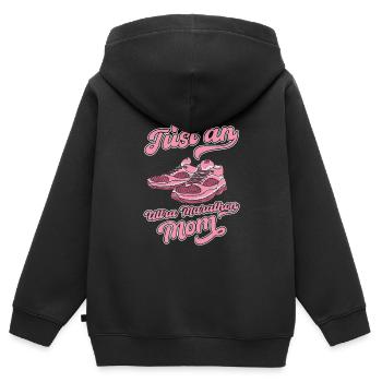 Ultramarathon Just An Ultra Marathon Mom - Kinder Premium Organic Zip Hoodie - Schwarz - Hinten - AI Model Kid Male (0cm)