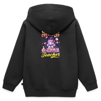 Halloween Chemielehrer Gruseligster Lehrer - Kinder Premium Organic Zip Hoodie - Schwarz - Hinten - AI Model Kid Male (0cm)