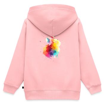 Conception d'amant américain de Pika pour Pika - Sweat Premium à capuche zippé enfant bio - rose - Dos - AI Model Kid Female (0cm)