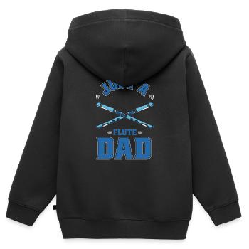 Flötist Flöte Just A Flute Dad - Sweat Premium à capuche zippé enfant bio - noir - Dos - AI Model Kid Male (0cm)