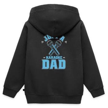 Karaoké Juste un papa karaoké - Sweat Premium à capuche zippé enfant bio - noir - Dos - AI Model Kid Male (0cm)