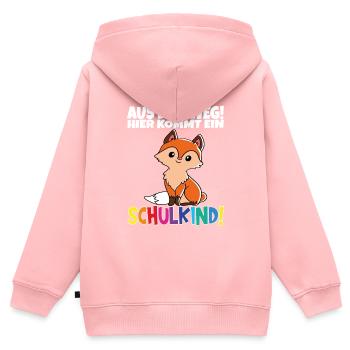Écolier 2024 entrant à l'école - Sweat Premium à capuche zippé enfant bio - rose - Dos - AI Model Kid Female (0cm)