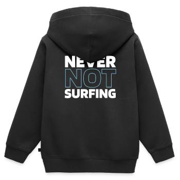 Wing Surf Wing Foil - Kinder Premium Organic Zip Hoodie - Schwarz - Hinten - AI Model Kid Male (0cm)