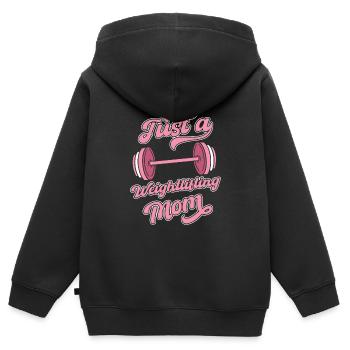 Weightlifting Weightlifting - Kids Premium Organic Zip-up Hoodie - black - Back - AI Model Kid Male (0cm)
