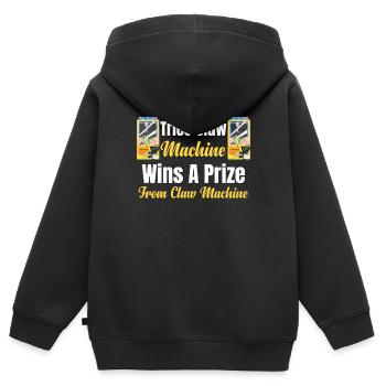 Versucht, Einen Klauenautomaten Zu Gewinnen, - Kinder Premium Organic Zip Hoodie - Schwarz - Hinten - AI Model Kid Male (0cm)
