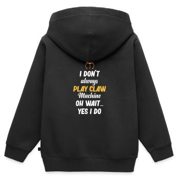 Ich Spiele Nicht Immer Klauenautomaten. Oh, - Kinder Premium Organic Zip Hoodie - Schwarz - Hinten - AI Model Kid Male (0cm)