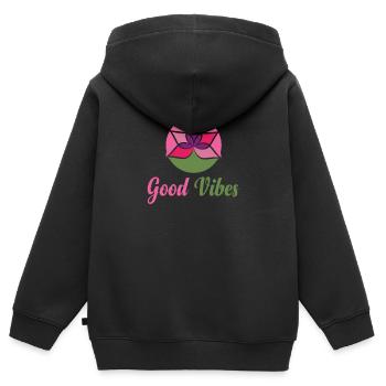 Guérison des chakras Hypnose bouddhiste - Sweat Premium à capuche zippé enfant bio - noir - Dos - AI Model Kid Male (0cm)