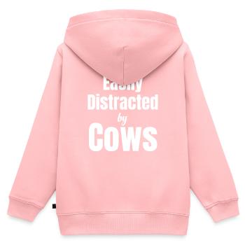 Easily distracted by cows, ranchers - Kids Premium Organic Zip-up Hoodie - rose - Back - AI Model Kid Female (0cm)