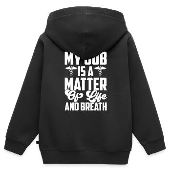 Rettungssanitäter Sanitäter Rettungsdienst - Kinder Premium Organic Zip Hoodie - Schwarz - Hinten - AI Model Kid Male (0cm)