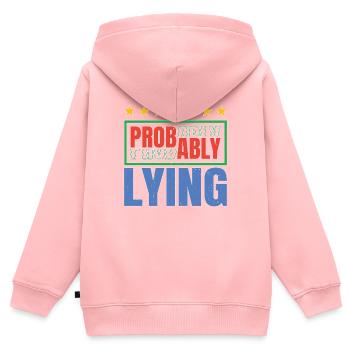 I'm Probably Lying 5 - Kids Premium Organic Zip-up Hoodie - rose - Back - AI Model Kid Female (0cm)