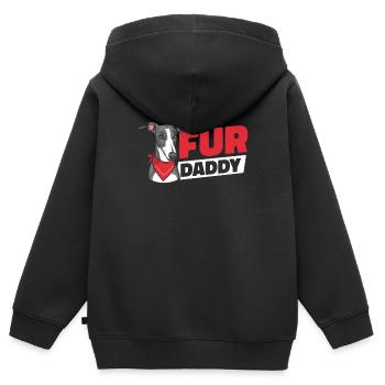 Greyhound Greyhound Chien Papa Pour Papa - Sweat Premium à capuche zippé enfant bio - noir - Dos - AI Model Kid Male (0cm)
