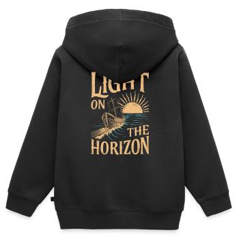 Sailors Sea Shanty Singing Ship Adventures - Kinder Premium Organic Zip Hoodie - Schwarz - Hinten - AI Model Kid Male (0cm)
