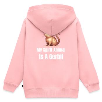 My power animal is a gerbil, a - Kids Premium Organic Zip-up Hoodie - rose - Back - AI Model Kid Female (0cm)