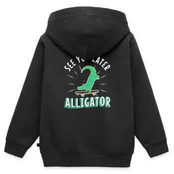 À plus tard Alligator - Sweat Premium à capuche zippé enfant bio - noir - Dos - AI Model Kid Male (0cm)