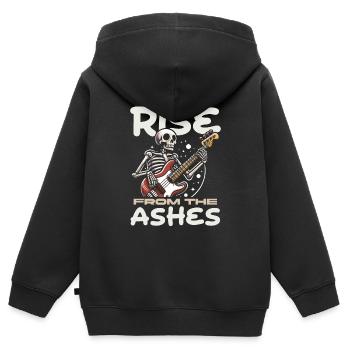 Bassist Bass Gitarre Basser Skelett - Kinder Premium Organic Zip Hoodie - Schwarz - Hinten - AI Model Kid Male (0cm)