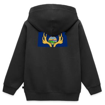 Chasse aux bois Chasse aux bois Trophée de chasse aux bois - Sweat Premium à capuche zippé enfant bio - noir - Dos - AI Model Kid Male (0cm)