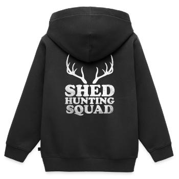 Chasse aux bois Chasse aux bois Trophée de chasse aux bois - Sweat Premium à capuche zippé enfant bio - noir - Dos - AI Model Kid Male (0cm)