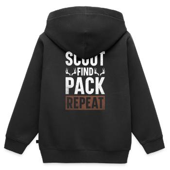Chasse aux bois Chasse aux bois Trophée de chasse aux bois - Sweat Premium à capuche zippé enfant bio - noir - Dos - AI Model Kid Male (0cm)