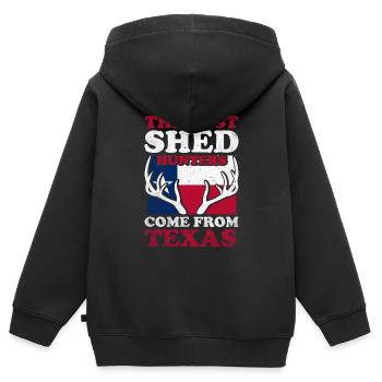 Chasse aux bois Chasse aux bois Trophée de chasse aux bois - Sweat Premium à capuche zippé enfant bio - noir - Dos - AI Model Kid Male (0cm)