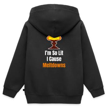 Je suis tellement éclairé que je peux fondre - Sweat Premium à capuche zippé enfant bio - noir - Dos - AI Model Kid Male (0cm)