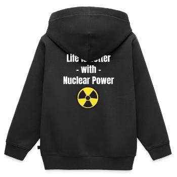 Mit Atomkraft Ist Das Leben Besser. Gefahren - Kinder Premium Organic Zip Hoodie - Schwarz - Hinten - AI Model Kid Male (0cm)