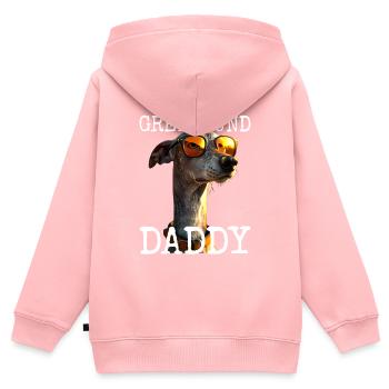 Greyhound Daddy Hunde Papa Vatertag Dad Windhund - Kinder Premium Organic Zip Hoodie - Rosa - Hinten - AI Model Kid Female (0cm)