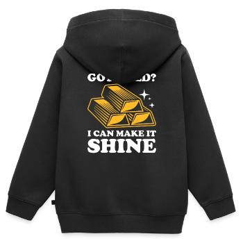 Goldsmith Gold Jewelry Manufacturer Gold Jewelry - Kids Premium Organic Zip-up Hoodie - black - Back - AI Model Kid Male (0cm)
