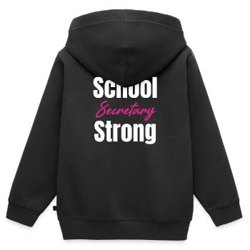Schulsekretär Starker Stellvertretender - Kinder Premium Organic Zip Hoodie - Schwarz - Hinten - AI Model Kid Male (0cm)