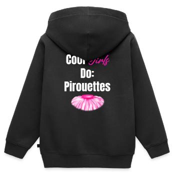 Cool Girls Do Pirouettes Ballet Girl Theatrical - Kinder Premium Organic Zip Hoodie - Schwarz - Hinten - AI Model Kid Male (0cm)