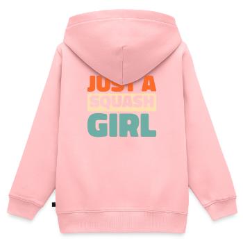 Squash Just A Squash Girl - Kinder Premium Organic Zip Hoodie - Rosa - Hinten - AI Model Kid Female (0cm)