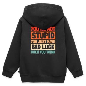 Schwarzer Humor Funny Quote Saying - Kinder Premium Organic Zip Hoodie - Schwarz - Hinten - AI Model Kid Male (0cm)