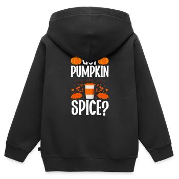 Citrouille Épices Latte Automne Halloween Citrouille Épices Épices - Sweat Premium à capuche zippé enfant bio - noir - Dos - AI Model Kid Male (0cm)