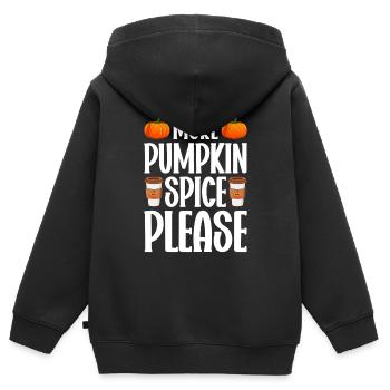 Citrouille Épices Latte Automne Halloween Citrouille Épices Épices - Sweat Premium à capuche zippé enfant bio - noir - Dos - AI Model Kid Male (0cm)