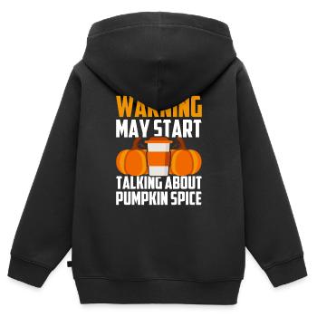 Citrouille Épices Latte Automne Halloween Citrouille Épices Épices - Sweat Premium à capuche zippé enfant bio - noir - Dos - AI Model Kid Male (0cm)