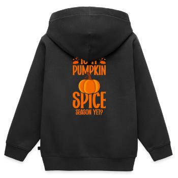Citrouille Épices Latte Automne Halloween Citrouille Épices Épices - Sweat Premium à capuche zippé enfant bio - noir - Dos - AI Model Kid Male (0cm)