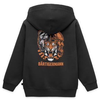 Bärtigermann alles in einem Wikinger - Kinder Premium Organic Zip Hoodie - Schwarz - Hinten - AI Model Kid Male (0cm)