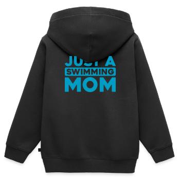 Nageur nageur juste une maman nageuse - Sweat Premium à capuche zippé enfant bio - noir - Dos - AI Model Kid Male (0cm)