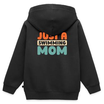 Nageur nageur juste une maman nageuse - Sweat Premium à capuche zippé enfant bio - noir - Dos - AI Model Kid Male (0cm)