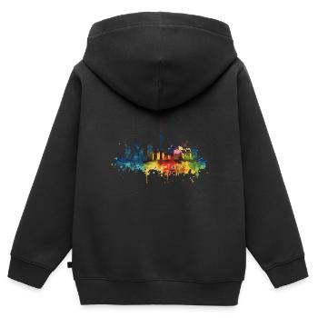 Sauter - Sweat Premium à capuche zippé enfant bio - noir - Dos - AI Model Kid Male (0cm)