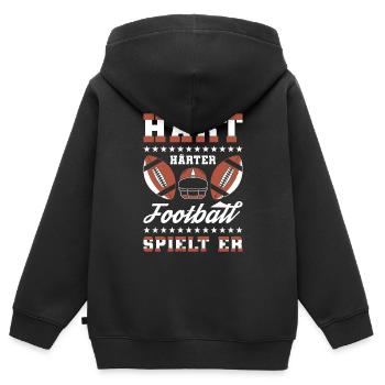 American Football - Kinder Premium Organic Zip Hoodie - Schwarz - Hinten - AI Model Kid Male (0cm)